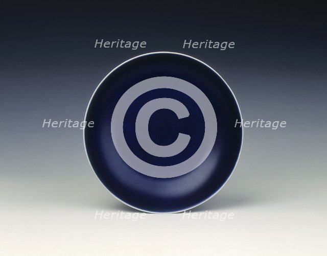 Royal blue glazed dish, Qing dynasty, Qianlong, China, 1736-1795. Artist: Unknown