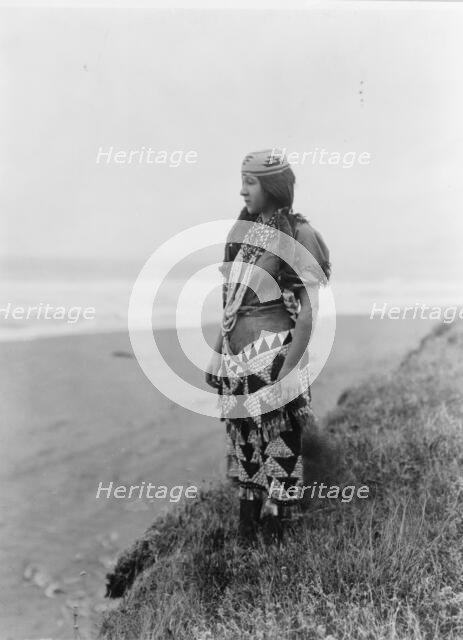 Woman's primitive dress-Tolowa, c1923. Creator: Edward Sheriff Curtis.
