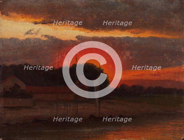 The Elbe in Sunset, 1844. Creator: Knud Baade.