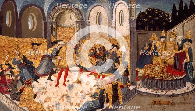 The Assassination and Funeral of Julius Caesar, 1455/60. Creators: Workshop of Apollonio di Giovanni, Workshop of Marco del Buono Giamberti.