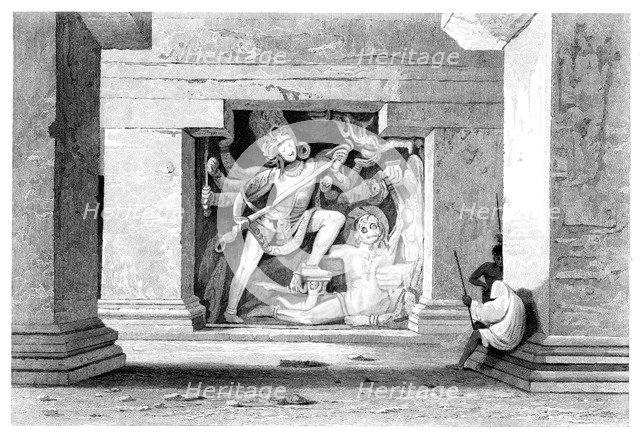 'Dus Awtar, Caves of Ellora', India, early 19th century.Artist: William Woolnoth
