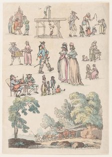Plate 5, Outlines of Figures, Landscapes and Cattle...for the Use of Learners, Ju..., June 18, 1790. Creator: Thomas Rowlandson.