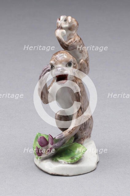 Two Monkeys, Bow, c. 1755. Creator: Bow Porcelain Factory.