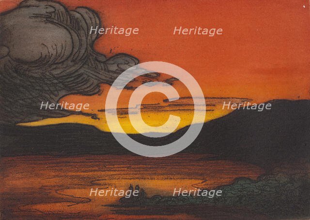 Sunset on the Lake, 1907. Creator: Lendall Pitts.