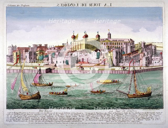 Tower of London, 1760. Artist: Jean Benoit Winckler