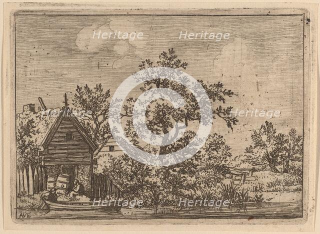 Two Casks in Front of a Cottage, probably c. 1645/1656. Creator: Allart van Everdingen.