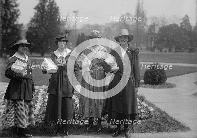 National Emergency War Gardens Com. - Girl Scouts Gardening at D.A.R., 1917. Creator: Harris & Ewing.