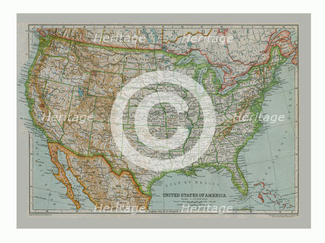 Map of The United States of America, c1910. Artist: Gull Engraving Company.
