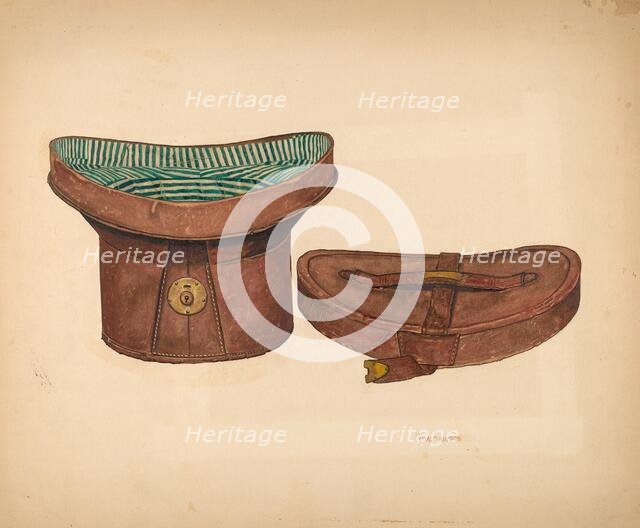 Leather Hat Box, c. 1940. Creator: Clarence W Dawson.