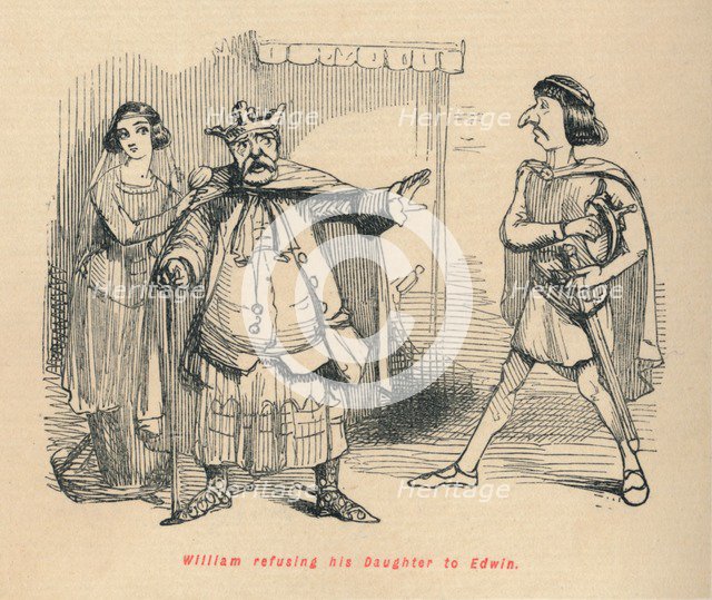 'William refusing his Daughter to Edwin', c1860, (c1860). Artist: John Leech.