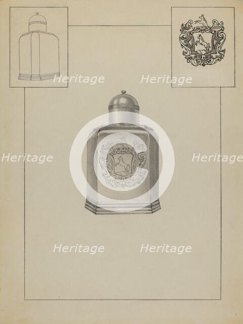 Silver Tea Caddy, c. 1937. Creator: Michael Fenga.