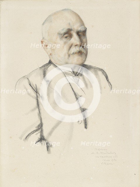 Portrait of Mikhail Vasil'evich Braikevitch, 1934. Artist: Konstantin Somov.