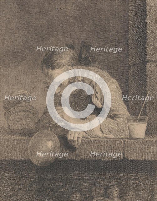 Soap Bubbles, 1739. Creator: Pierre Filloeul.