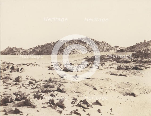 Première Cataracte, Montagnes Granitiques Couvertes de Sables, 1851-52, printed 1853-54. Creator: Félix Teynard.