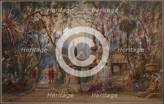 Stage design for the opera Ruslan and Lyudmila by M. Glinka.