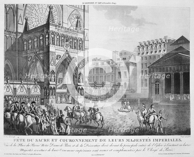 'Arrival at Notre Dame', 2nd December, 1804, 19th century.  Creator: Unknown.