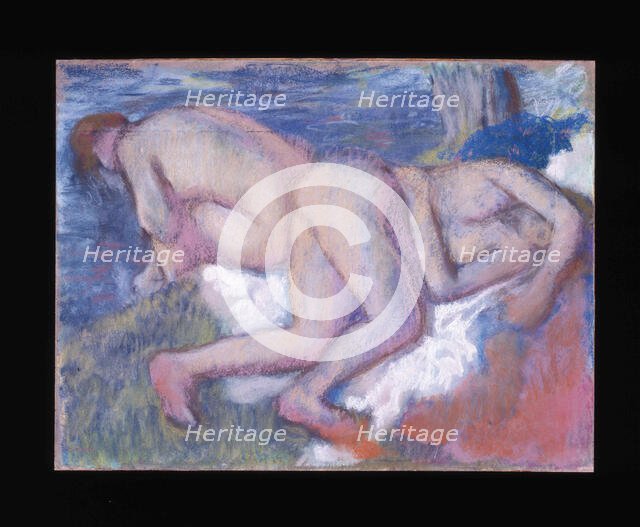 Deux femmes au bain (Two Women Bathing), c. 1895. Creator: Degas, Edgar (1834-1917).