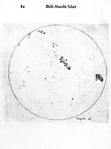Galileo's observation of sunspots, 1613. Artist: Galileo Galilei