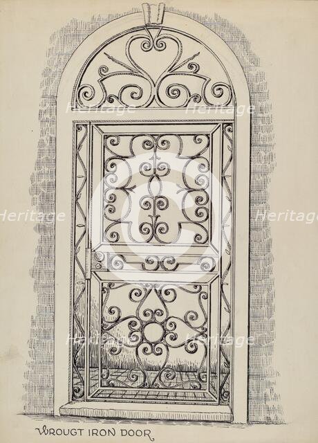 Wrought Iron Door, c. 1936. Creator: Al Curry.