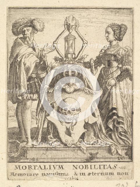 Death's coat of arms, from the Dance of Death, 1651. Creator: Wenceslaus Hollar.