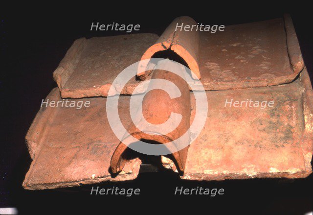 Roman Roof-Tiles, Fishbourne Roman Villa, Sussex, c1st century. Artist: Unknown.