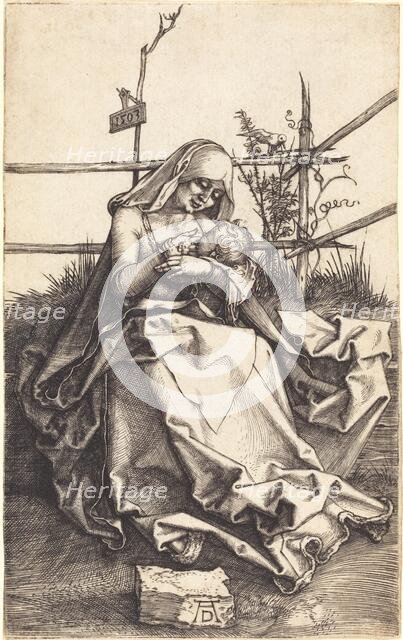 The Virgin and Child on a Grassy Bench, 1503. Creator: Albrecht Durer.