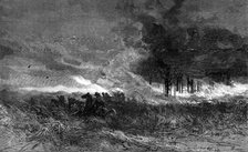 A forest fire in America, 1881. Creator: Unknown.