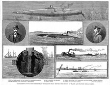 Torsten Nordenfeldt's steam-powered submarine, 1885. Artist: Unknown