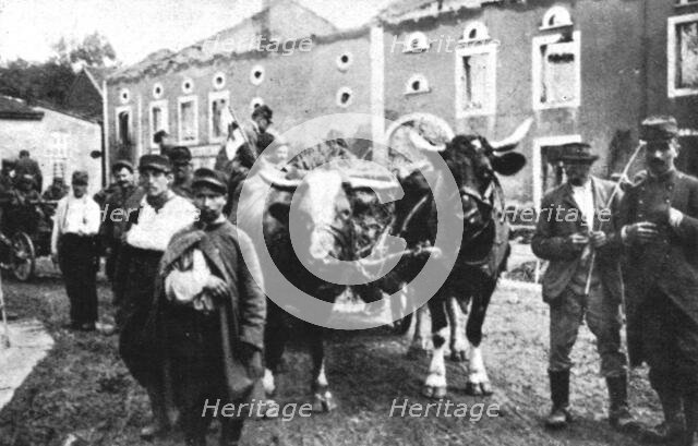 'En Alsace et sur la Frontiere; Bremenil, que traverse ce convoi de blesses', 1914. Creator: Unknown.
