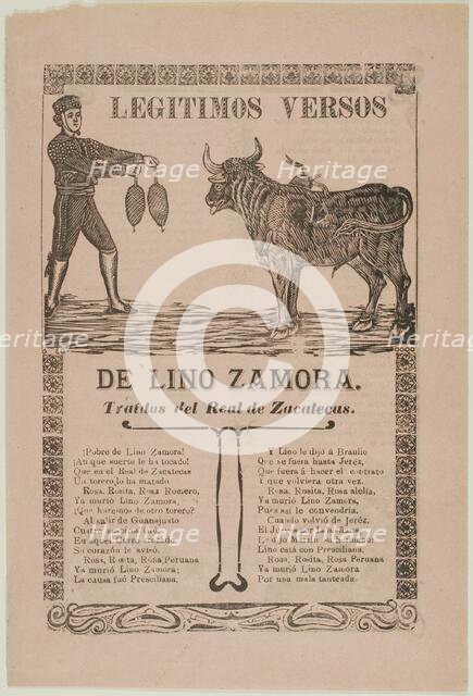 True Verses about Lino Zamora, 1911. Creator: José Guadalupe Posada.