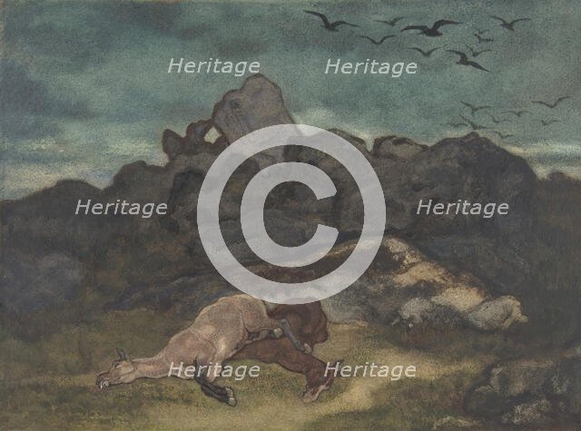 Dead Horses, 1810-75. Creator: Antoine-Louis Barye.