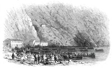 Landing of a portion of the national army at the Marina di Palmi, Calabria..., 1860. Creator: Unknown.