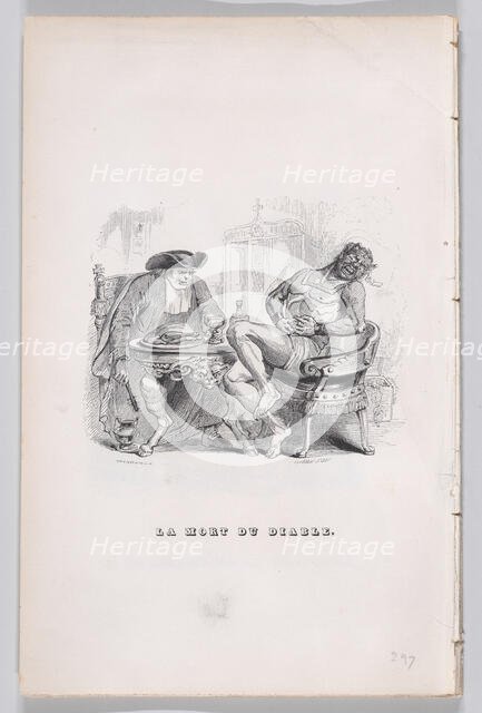 The Death of the Devil from The Complete Works of Béranger, 1836. Creator: John Thompson.