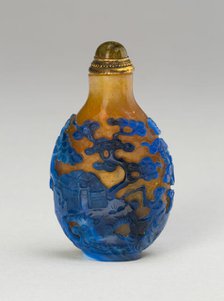 Snuff Bottle with a Figure on Mule in Landscape, Qing dynasty (1644-1911), 1760-1820. Creator: Unknown.