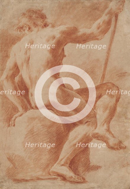Seated Male Nude, c1770. Creator: Ubaldo Gandolfi.