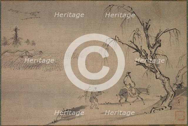 Chinese Literatus in an Autumn Landscape, late 1400s. Creator: Josui S?en (Japanese, active c. 1489-1500).