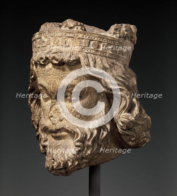 Head of a King, French, ca. 1230-35. Creator: Unknown.