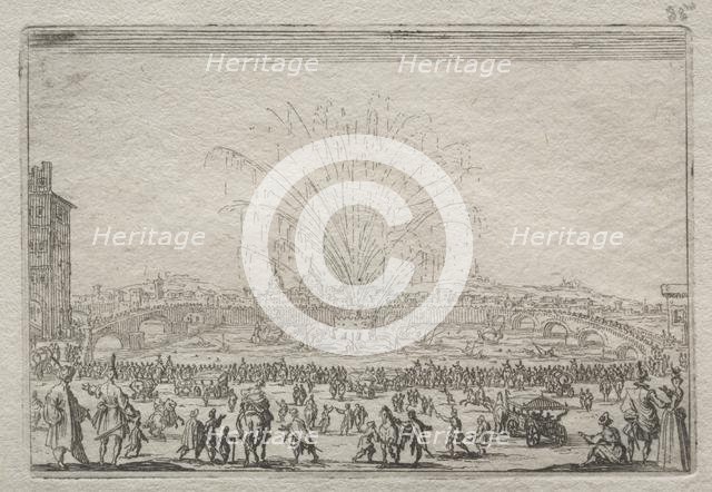 Fireworks on the Arno, c. 1622. Creator: Jacques Callot (French, 1592-1635).
