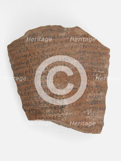 Ostrakon, Coptic, 7th century. Creator: Unknown.