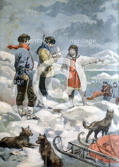 The search for the 1897 Andree expedition to the North Pole. Artist: Unknown