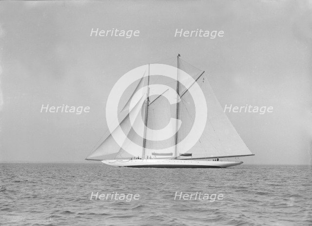 The 380 ton A Class schooner 'Margherita' sailing close-hauled, 1913. Creator: Kirk & Sons of Cowes.