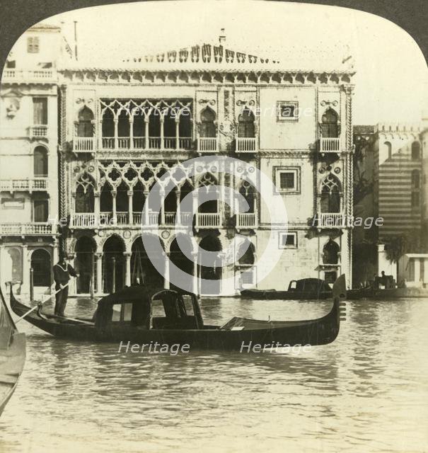 'Palazzo Ca' d'Oro, home of an old merchant of Venice, (N.E.), Italy', c1909. Creator: Unknown.