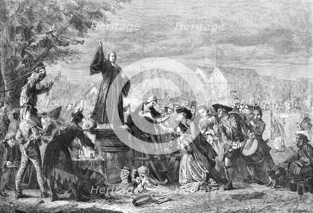 "Whitefield Preaching in Moorfields" A.D. 1742, by E. Crowe...the Royal Academy, 1865.  Creator: W Thomas.