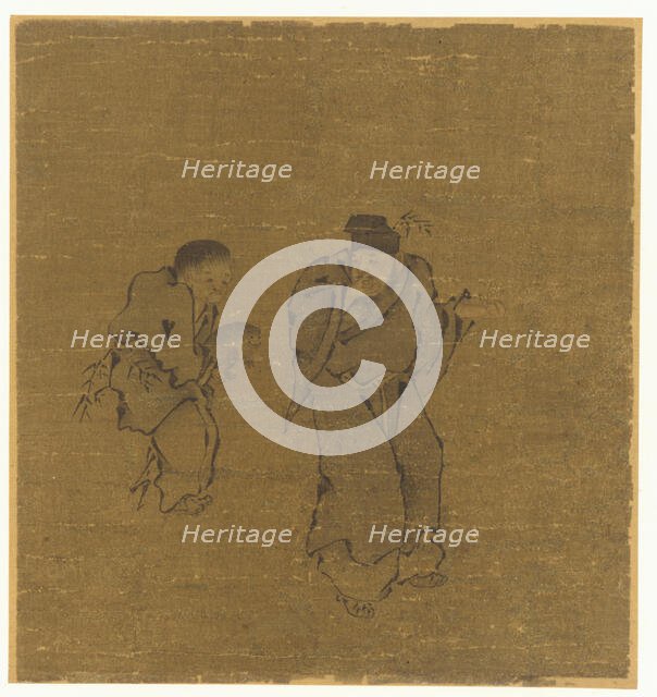 Two Male Figures With a Toad, Ming or Qing dynasty, 17th century. Creator: Unknown.