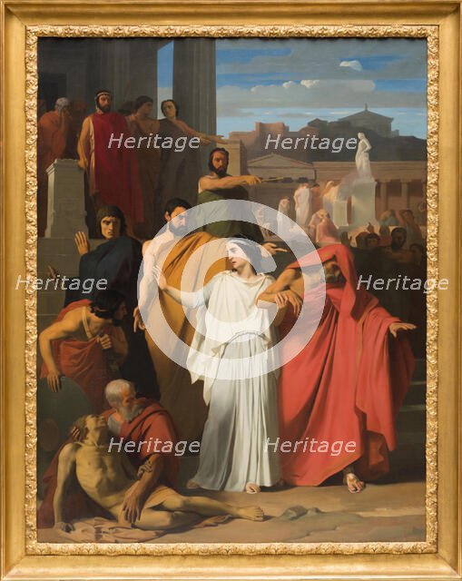 Oedipus Going into Exile from Thebes, 1843. Creator: Henri Augustin Gambard.