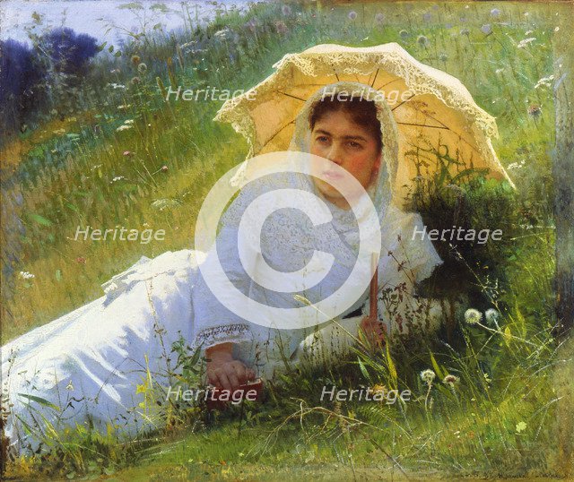 'A Hot Day (On the Grass. Midday)', 1883. Artist: Ivan Kramskoy