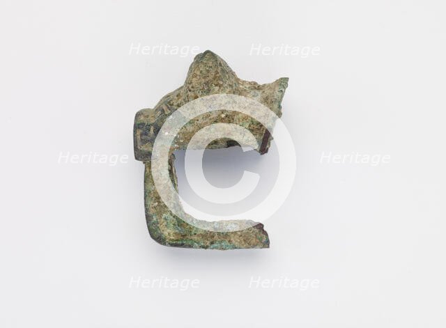 Fragment of a ritual vessel handle in the form of an animal head, Zhou dynasty, ca. 1050-221 BCE. Creator: Unknown.