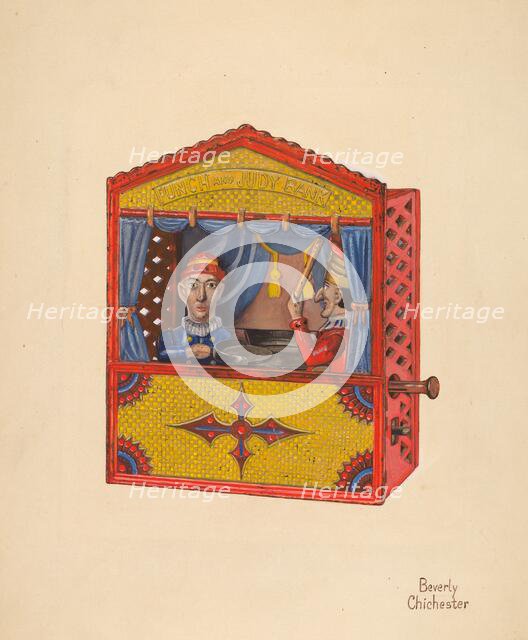 Punch & Judy Toy Bank, c. 1937. Creator: Beverly Chichester.