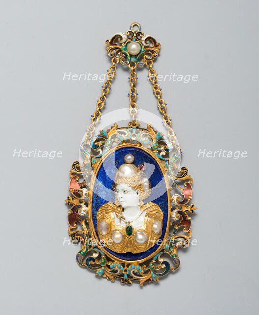 Pendant with the Bust of a Woman, France, c. 1550-c. 1600, with 19th-century additions. Creator: Unknown.