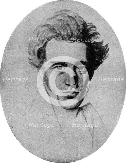 Soren Kierkegaard, Danish philosopher and theologian, c1840 (1956). Artist: Unknown